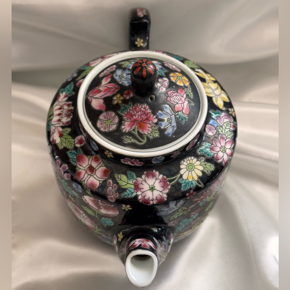 Vintage Chinese Tea Pot (flawless except few speckles INSIDE) ceramic - Picture 9 of 12